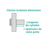 thumbnail of Verrou pour porte d'entrée Mirage à bouton et cylindre 45 mm