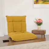thumbnail of Bodensessel HWC-N44, Relaxsessel Bodenkissen Bodensofa Klappsessel 6 Relaxpositionen, stabiles Gestell Samt ~ gelb