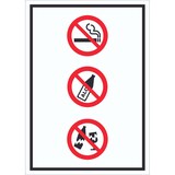 thumbnail of Schild Alkohol Rauchen Glas verboten Symbol hochkant A5 (148x210mm)