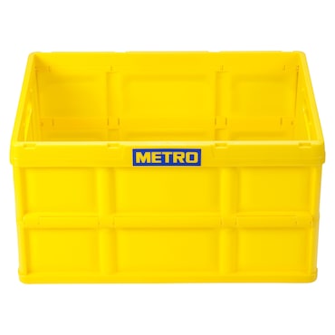METRO Professional Cassetta pieghevole, polipropilene (PP), 58.5 x 39 x 32,5 cm (La x Pr x Al), capacità: 62 L (max 50 kg), gialla