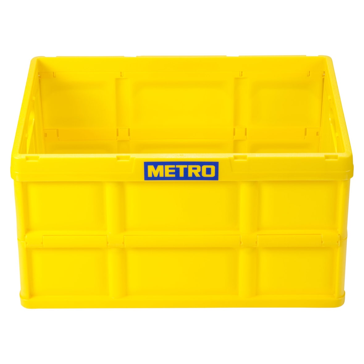 METRO Professional Cassetta pieghevole, polipropilene (PP), 58.5 x 39 x 32,5 cm (La x Pr x Al), capacità: 62 L (max 50 kg), gialla