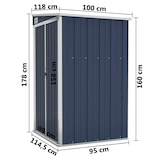 thumbnail of Helloshop26 - Galpão de jardim suspenso 118 x 100 x 178 cm aço antracite 02_0044055