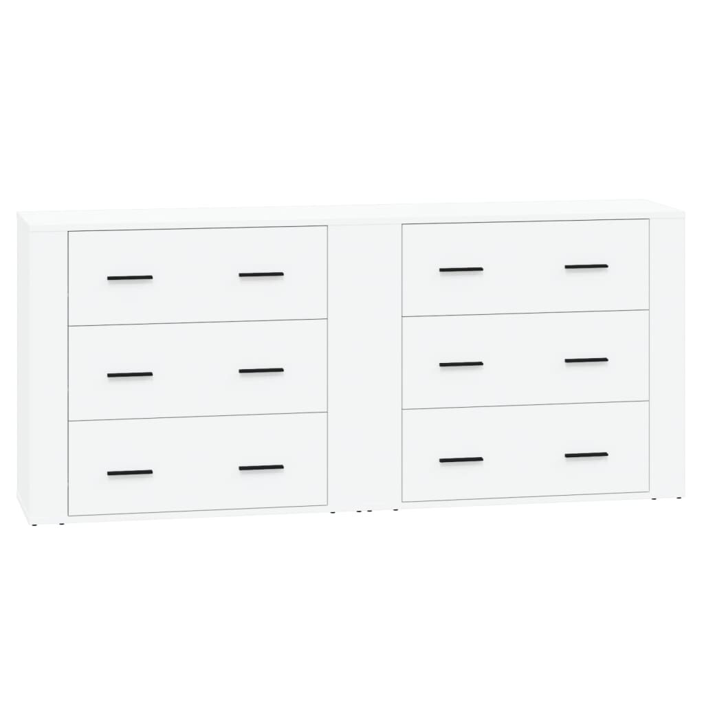 Helloshop26 - Buffet Sideboard Kommode Kleiderschrank Aufbewahrungsmöbel Organizer Küche Wohnzimmer Lounges 2er-Set Holzwerkstoff 02_0036687