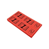 thumbnail of CombiCraft Wertmarken Karte auf rotem Papier mit schwarzem Druck mit 5 Wert-Einheiten