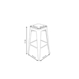 thumbnail of Tabouret de bar en métal noir mat style industriel et assise en bois foncé - Hauteur 66 cm