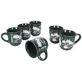 thumbnail of 6x Glühweinbecher 0,2L grün Weihnachtslandschaft Keramik Glühweintassen geeicht