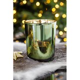 thumbnail of SALE Teelichtglas Sammy (Höhe 13 cm),  grün & goldfarben, Hirsch-Motiv