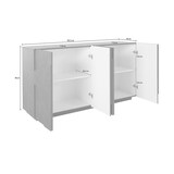 thumbnail of Dmora Kommode Noel, Küchen-Sideboard mit 4 Türen, Wohnzimmer-Buffet, 100 % Made in Italy, cm 162x44h86, Zement