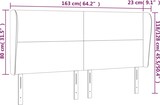 thumbnail of vidaXL Kopfteil mit Ohren Schwarz 163x23x118/128 cm Samt