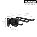 thumbnail of WAGNER hooks4tools Wandhaken DOUBLE BIG - 125 x 80 x 45 mm, Stahl beschichtet schwarz - 15209301