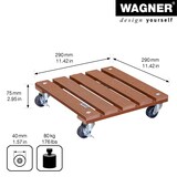 thumbnail of WAGNER Pflanzenroller WPC 29 x 29 x 7,5 cm, für außen & innen, terracotta, wetterfest, 2 Feststeller, Tragkraft 80 kg - 20053001