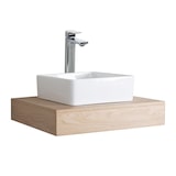thumbnail of Plan de toilette suspendu pour vasque WILL - 60 cm - Ep. 12 cm + Equerres invisibles - Décor Chêne