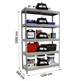 thumbnail of SimonRack Estante Industrial 2000x1200x600, 5 Prateleiras em Madeira, 400 kg por Nível, Estrutura em Aço, Cinza/Madeira - Ecoforte