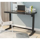 thumbnail of Elektrisch verstelbaar bureau / thuiswerkplek - Zwart glas - 120x60 cm