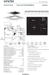 thumbnail of INFINITON Placa Vitroceramica VIT4T23, 4 Zonas, Ancho 60 cm, Touch control, CRYSTAL BLACK