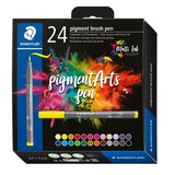 thumbnail of STAEDTLER Pigment Arts Brush Pen, 24 Farben, Mehrfarbig, Rund, Kunststoff, Polypropylen (PP), Tinte auf Wasserbasis, Erwachsene & Kinder