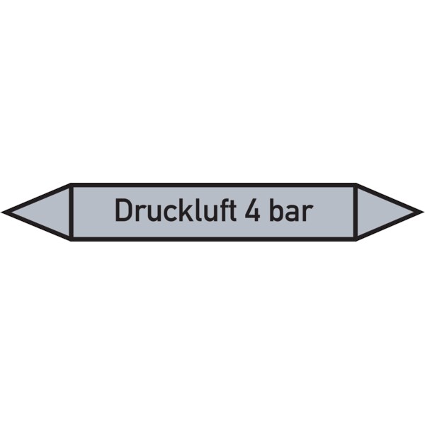 Rohrleitungskennzeichen Druckluft 4 bar - 270x37 mm Folie selbstklebend