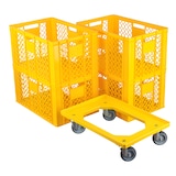 thumbnail of 4 Stück Bäckerkisten 600 x 400 x 320 mm + 1 Transportroller in Gelb