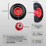 thumbnail of 2x Sackkarrenrad Luftrad 260x85 mm 3.00-4 60 mm versetze Nabe Ø 20 mm rot robustes 4 PR Gewebe