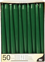 Ein Paket grüner Stabkerzen.