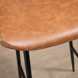 thumbnail of Conjunto de 2 taburetes altos de cocina sillas altas de cocina con respaldo tapizado en PU carga 120 kg para bar salón comedor marrón