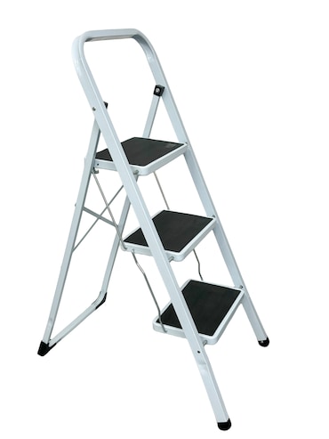 aro Escadote dobrável, 3 degraus, aço / plástico, 44,5 x 69 x 102,5 cm, branco