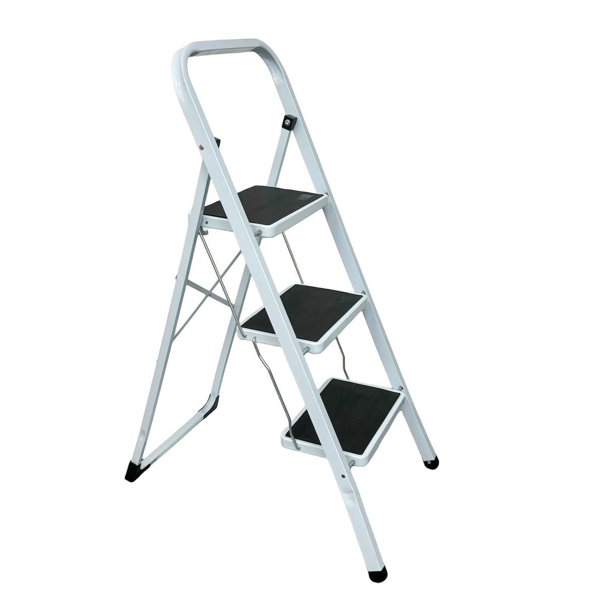 aro Escadote dobrável, 3 degraus, aço / plástico, 44,5 x 69 x 102,5 cm, branco