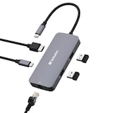 thumbnail of USB-C Pro Multiport-Hub CMH-05, 5 Port, 2x USB 3.2-A, USB 3.2-C HDMI 4K, RJ45, USB 3.1-C Kabel Grau