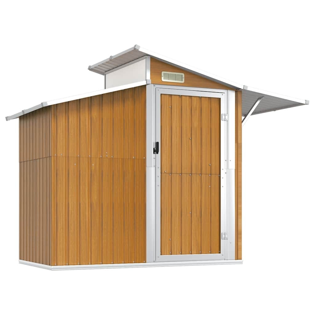 Abri de jardin Marron 270x130x208,5 cm Acier galvanisé Modèle AbriSolidité 43