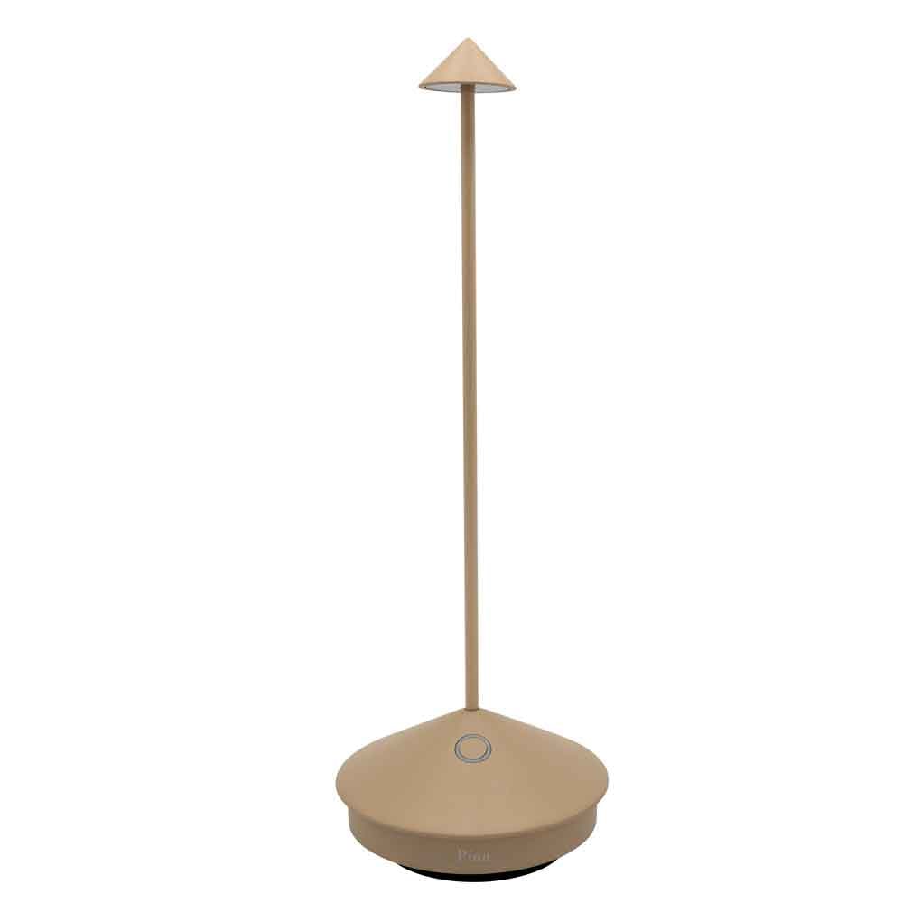 Lámpara de mesa LED inalámbrica recargable y regulable Pina Pro Sand Azafrán