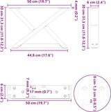 thumbnail of Helloshop26 - Set aus 2 Couchtischbeinen aus Metall 50 x 30 cm stabiles und modernes geometrisches Design aus naturbelassenem Stahl 02_0056973