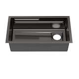 thumbnail of Gasfrit – Keukenspoelbak met sifon voor werkblad in roestvrij staal, zwart, 1 spoelbak 70 x 44 x 21 cm