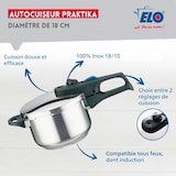 thumbnail of Olla a presión Elo 18 cm con capacidad de 2,7 litros Praktika