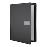 thumbnail of Securit® Menukaart A4 "Leather" - Zwart - Lijn "Royal" - 100% ecologisch leer - Plaat "Menu" + blanco plaat inbegrepen - 4 zijden
