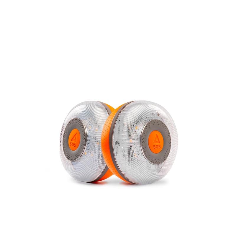 FlashLED Pack 2 Luz de Emergencia V16 Homologada DGT 3.0, con Geolocalización, App, Tarjeta SIM y Servicio de Datos hasta 2038, Base Imantada