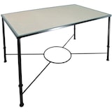 thumbnail of Mesa forja Alcolea, 120X70 Regulable Altura. Ideal Ropa Camilla. Mesa Comedor en Negro para brasero con tabla y cristal de 6mm