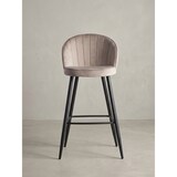 thumbnail of Barhocker `Adige`: Skandinavisches Design, Samtbezug, Metallbeine, 110 kg Belastung, Beige Farbe. Beige, 56x53x103 cm | Kadima Design