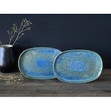 thumbnail of CreaTable Yuki Grün-blau Servierplatte 2-tlg Steinzeug