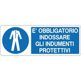 thumbnail of cartello alluminio 333x125 mm  e' obbligatorio indossare gli indumenti protettivi