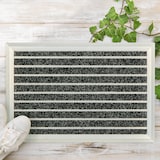 thumbnail of Relaxdays Fußmatte, Aluminium, 60 x 40 cm, rutschfest, Innen- & Außenbereich, wetterfester Türvorleger, silber/schwarz