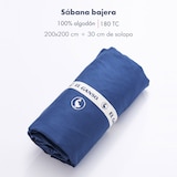 thumbnail of El Ganso - Sábana Bajera 200x200+30cm Solapa Azul Marino - 100% Algodón 180TC con Logo Bordado