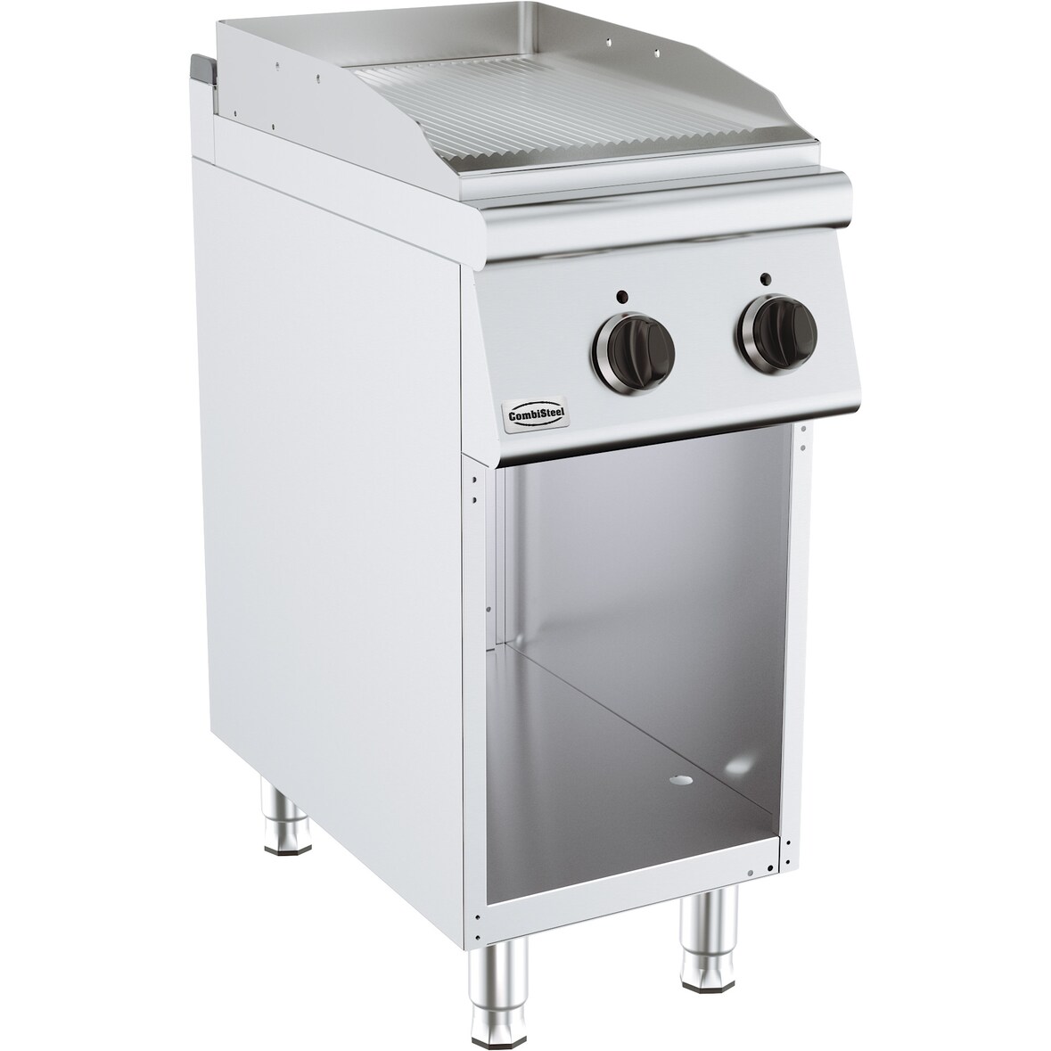 Chefgastro Base 700 Elektrogrillplatten gerillt BxTxH 400x700x900mm