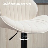 thumbnail of Barhocker Polyester Beige, höhenverstellbar 62–83 cm, 360° drehbar, mit Stahlgestell