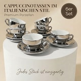 thumbnail of Muvell 6er Cappuccino / Kaffee-Set "Bari" inkl. Tasse 200ml + Untertasse 16cm, chrome