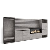 thumbnail of Sideboard, Mobil, Buffet, Ablage, 334x35x145cm, Schlafzimmer, XXL-Elektrokamin, Schubladen, Schuhschrank, Offener Schrank, Zementgrau _ 450_64