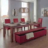 thumbnail of Set Gruppo di sedute Panca con contenitore Kriens XXL+4 sedie Littau, finta pelle/pelle certificata FSC® ~ rosso