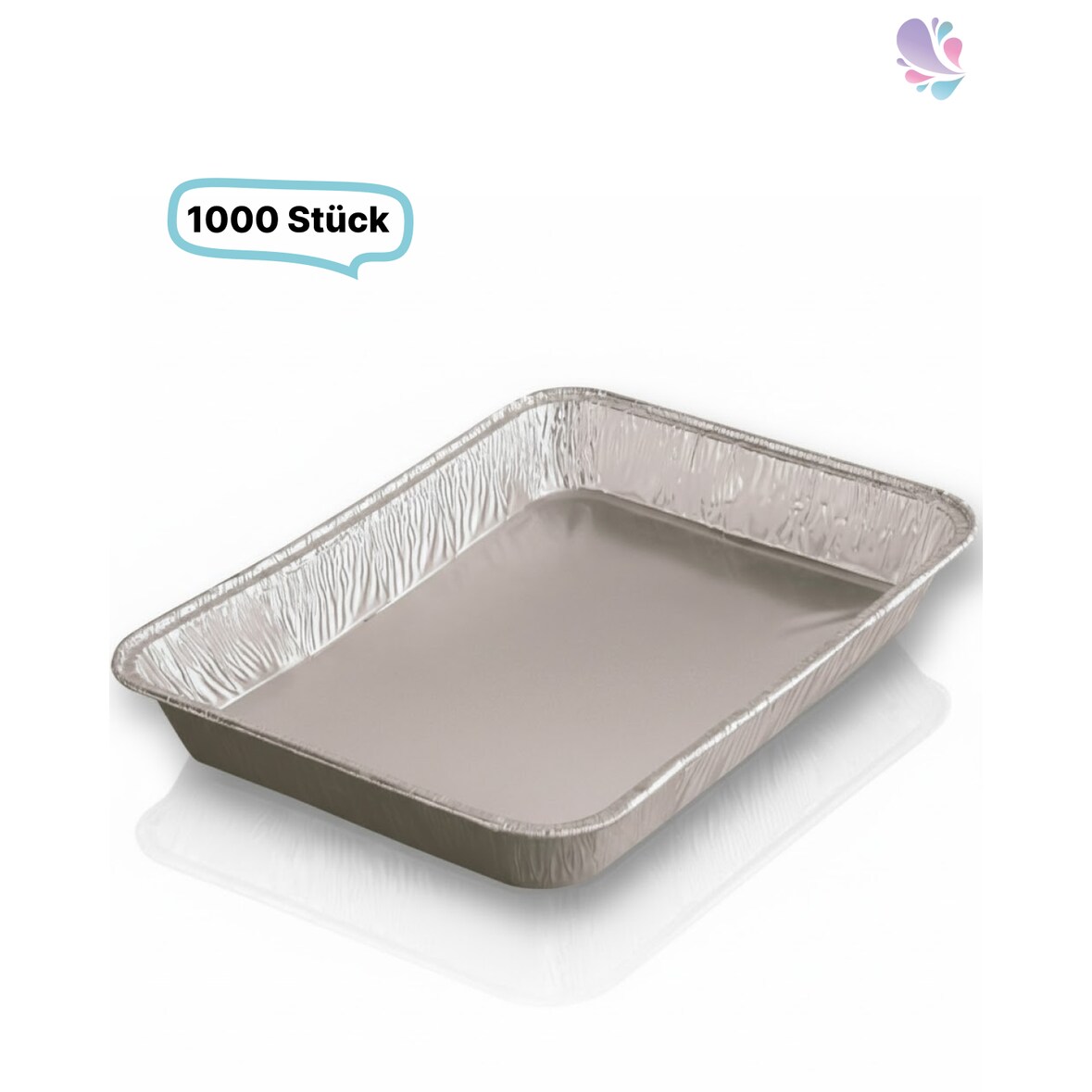 Alu-Schale, Menüschale, 760- 930 ml, rechteckig, 1000 Stk, 22,7 x 17,7 x 3 cm, robust, Premium Qualität