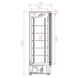 thumbnail of Kühlschrank RHINO auf Rollen | 2x Glastür + LED | 1000 Liter, HxBxT 199,7x125,3x71cm | 0/+10°C | Schwarz + CHEFGASTRO Geschirrtuch