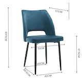 thumbnail of METRO PROFESSIONAL Gepolsterter Restaurantstuhl Salto 2er Set, Stahl/Polyester, hellblau/schwarz