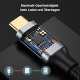 thumbnail of Nylon USB-C 100W Verlängerungskabel – 3 m Schnelllade- & Datenkabel mit 10 Gbps und 4K 60FPS – Schwarz